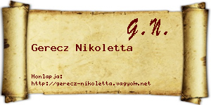 Gerecz Nikoletta névjegykártya